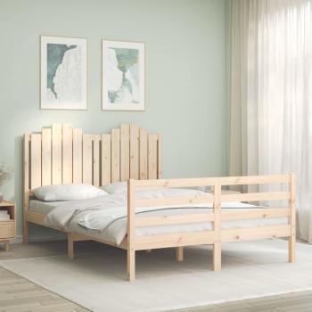 ARDEBO.de - Massivholzbett mit Kopfteil 140x190 cm