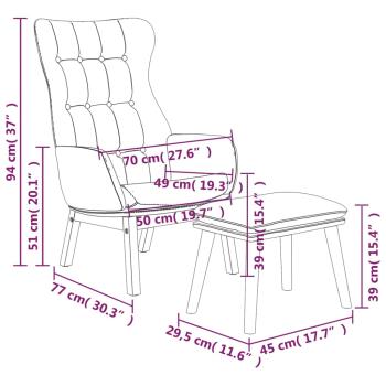 Relaxsessel mit Hocker Blau Stoff