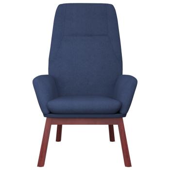 Relaxsessel mit Hocker Blau Stoff