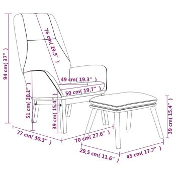 Relaxsessel mit Hocker Blau Stoff