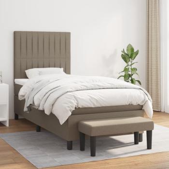 ARDEBO.de - Boxspringbett mit Matratze Taupe 80x200 cm Stoff