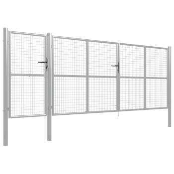 Gartentor Stahl 500×150 cm Silbern