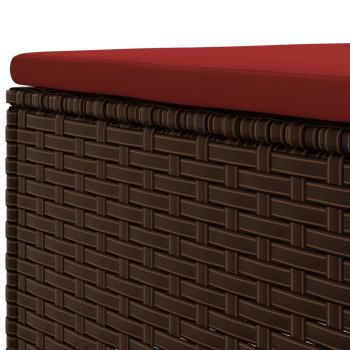 8-tlg. Garten-Lounge-Set mit Kissen Braun Poly Rattan
