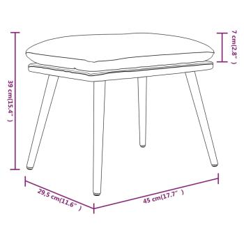 Fußhocker Dunkelgrau 45x29,5x35 cm Stoff und Kunstleder