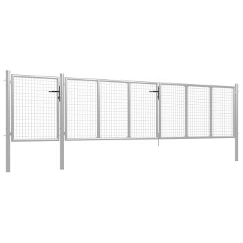 Gartentor Stahl 500×100 cm Silbern