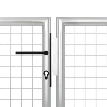 Gartentor Stahl 500×100 cm Silbern