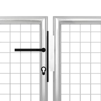 Gartentor Stahl 500×100 cm Silbern