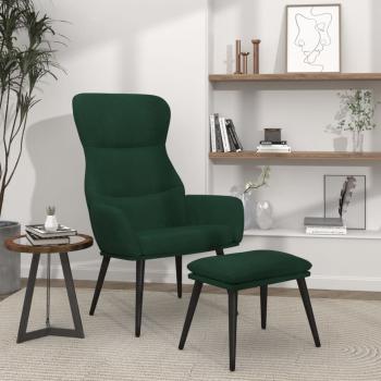 ARDEBO.de - Relaxsessel mit Hocker Dunkelgrün Stoff