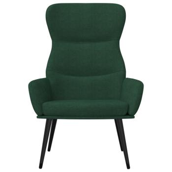 Relaxsessel mit Hocker Dunkelgrün Stoff
