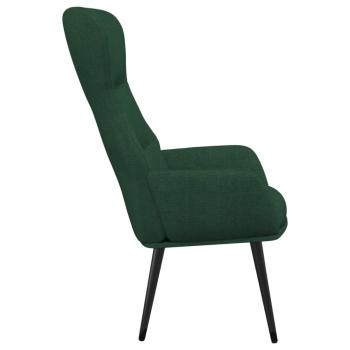 Relaxsessel mit Hocker Dunkelgrün Stoff