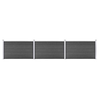 ARDEBO.de - Zaunelement Set WPC 526x105 cm Schwarz