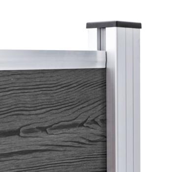 Zaunelement Set WPC 526x105 cm Schwarz