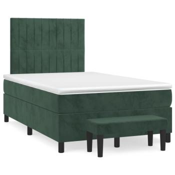 ARDEBO.de - Boxspringbett mit Matratze Dunkelgrün 120x190 cm Samt
