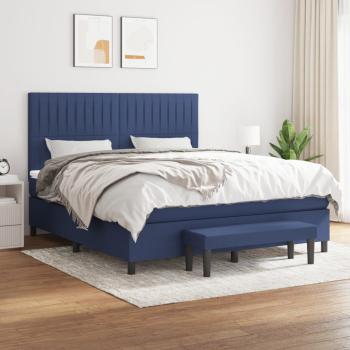 ARDEBO.de - Boxspringbett mit Matratze Blau 160x200 cm Stoff