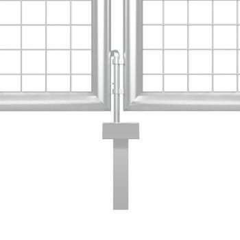 Gartentor Stahl 400 x 150 cm Silbern