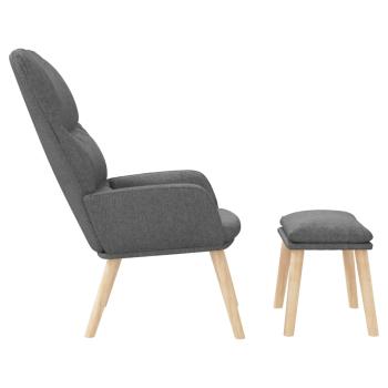 Relaxsessel mit Hocker Hellgrau Stoff