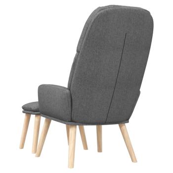 Relaxsessel mit Hocker Hellgrau Stoff