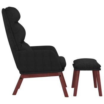 Relaxsessel mit Hocker Schwarz Stoff