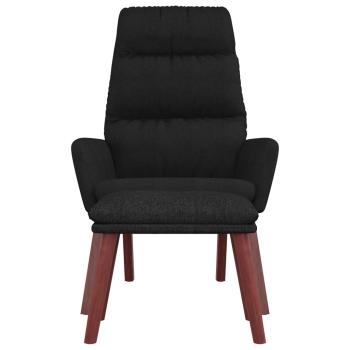 Relaxsessel mit Hocker Schwarz Stoff