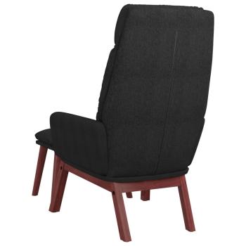 Relaxsessel mit Hocker Schwarz Stoff