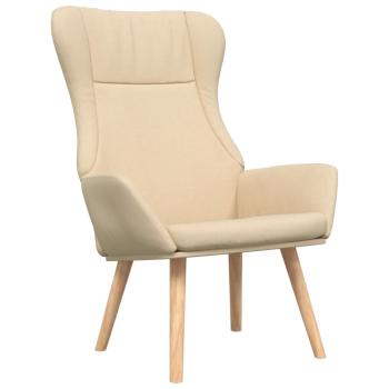 Relaxsessel mit Hocker Creme Stoff