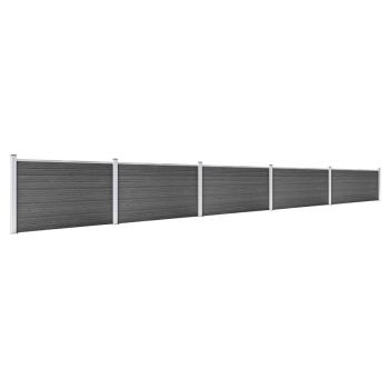 Zaunelement Set WPC 872x105 cm Schwarz