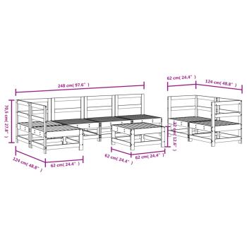 8-tlg. Garten-Lounge-Set Massivholz Kiefer
