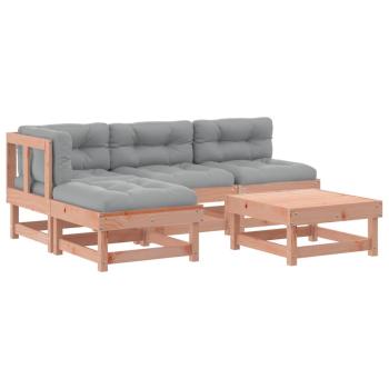 5-tlg. Garten-Lounge-Set mit Kissen Massivholz Douglasie