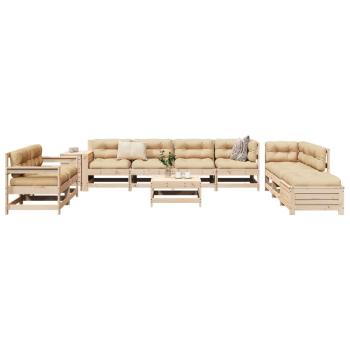 ARDEBO.de - 11-tlg. Garten-Sofagarnitur Massivholz Kiefer