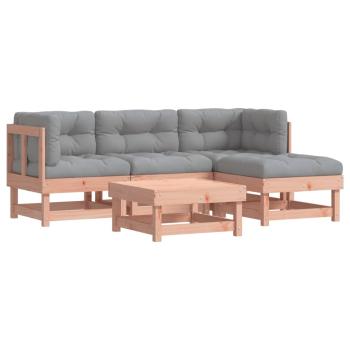 5-tlg. Garten-Lounge-Set mit Kissen Massivholz Douglasie