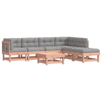7-tlg. Garten-Lounge-Set mit Kissen Massivholz Douglasie