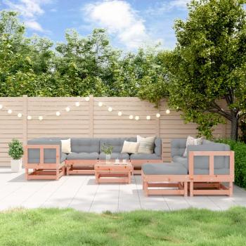 ARDEBO.de - 10-tlg. Garten-Lounge-Set mit Kissen Massivholz Douglasie