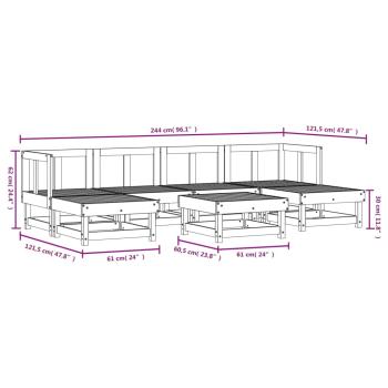 7-tlg. Garten-Lounge-Set Massivholz Douglasie