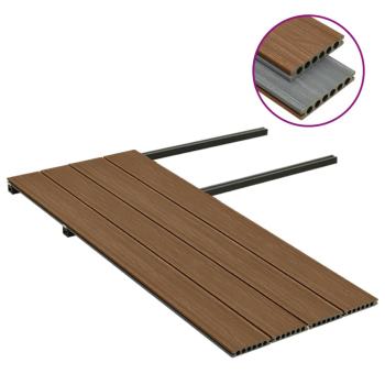 WPC Terrassendielen mit Zubehör Braun und Grau 10 m² 4 m