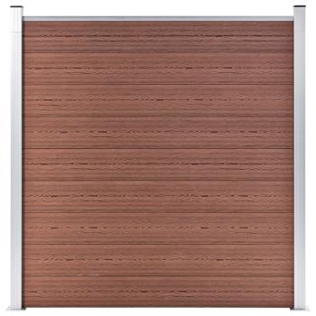 WPC Zaun-Set 4 Quadrate + 1 Schräge 792x186 cm Braun