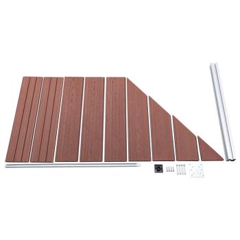 WPC Zaun-Set 4 Quadrate + 1 Schräge 792x186 cm Braun