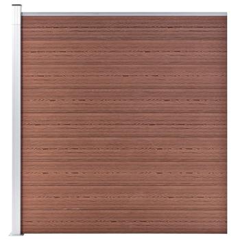 WPC Zaun-Set 4 Quadrate + 1 Schräge 792x186 cm Braun