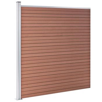 WPC Zaun-Set 4 Quadrate + 1 Schräge 792x186 cm Braun