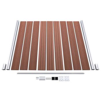 WPC Zaun-Set 4 Quadrate + 1 Schräge 792x186 cm Braun