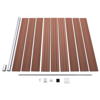 WPC Zaun-Set 4 Quadrate + 1 Schräge 792x186 cm Braun