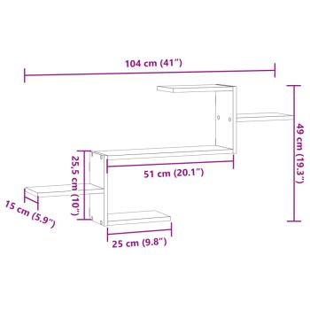 Wandregal Sonoma-Eiche 104x15x49 cm Holzwerkstoff