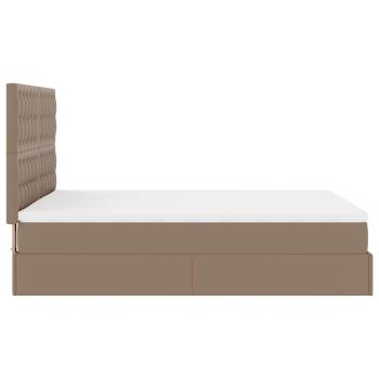 ARDEBO.de - Ottoman-Bett mit Matratze Cappuccino-Braun 140x190cm Kunstleder
