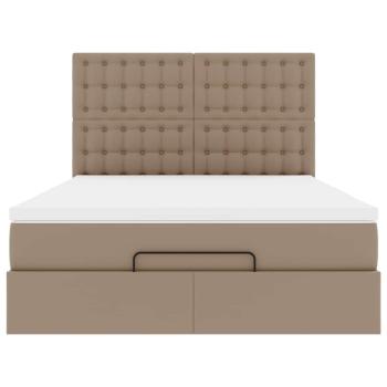 Ottoman-Bett mit Matratze Cappuccino-Braun 140x190cm Kunstleder