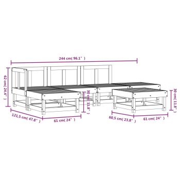 6-tlg. Garten-Lounge-Set Massivholz Douglasie