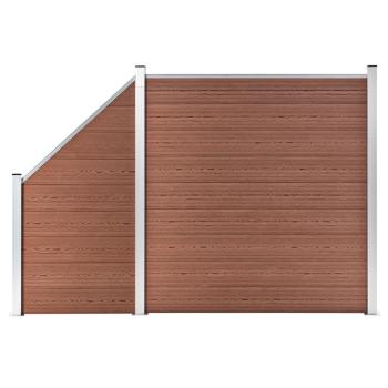 ARDEBO.de - WPC Zaun-Set 1 Quadrat + 1 Schräge 273x186 cm Braun