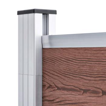 WPC Zaun-Set 7 Quadrate + 1 Schräge 1311x186 cm Braun