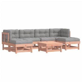 7-tlg. Garten-Lounge-Set mit Kissen Massivholz Douglasie
