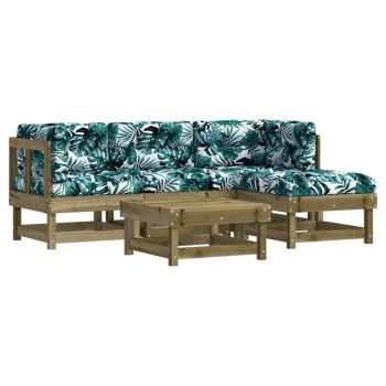 5-tlg. Garten-Lounge-Set mit Kissen Imprägniertes Kiefernholz