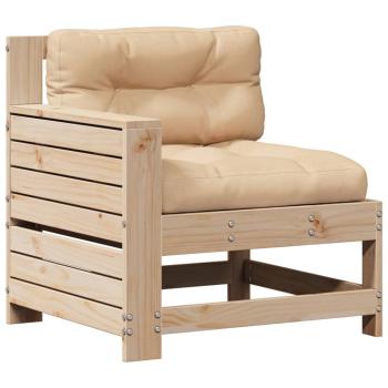 5-tlg. Garten-Lounge-Set mit Kissen Massivholz Kiefer