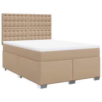 Boxspringbett Matratze Cappuccino-Braun 140x190cm Kunstleder